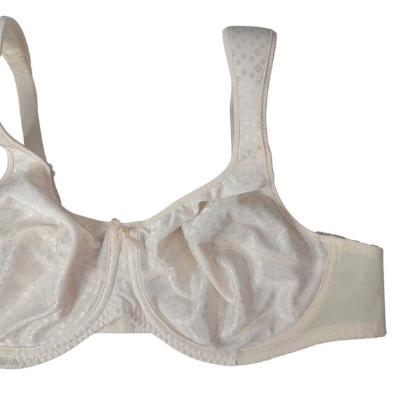 Just My Size Full Coverage Bra Light Beige 44B Adj Unpad Underwire Dots 1963LBB - Picture 2 of 10